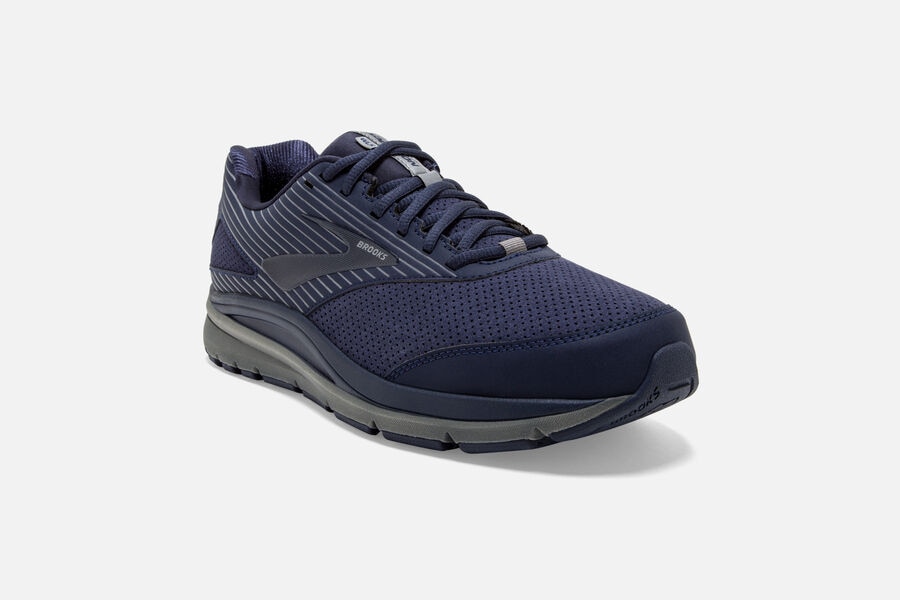 Brooks Addiction Walker Suede Running Shoes Mens Navy 873946-SLU